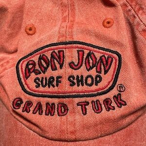 Ron Jon Surf Shop Hat Women's‎ Red Burnt Orange adj Distressed Hat Grand Turk